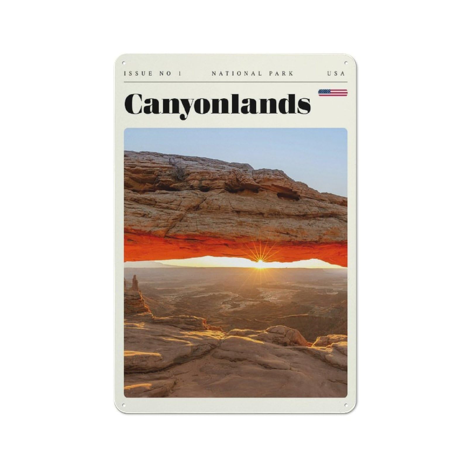 Junmoney Style-19 For Garden Room Or Summerhouse, Canyonlands National Park Travel Art Retro Metal Sign 30X20cm, For Vintage Wall Decor Fans, For Metal Sign Collectors