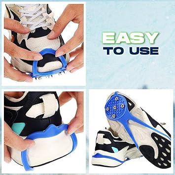 Universal Non-Slip Gripper Spikes, 2026 Upgrade Universal Gripper Spikes Non Slip Shoe Grips, Traction Cleats Ice Snow Grips Anti Slip Silicone for Hiking Walking Climbing Fishing