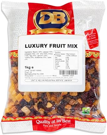 Luxury Fruit Mix 1KG - Raisins, Papaya, Pineapple, Cranberry, Mango, Figs, Blueberries, Apricots, Dates
