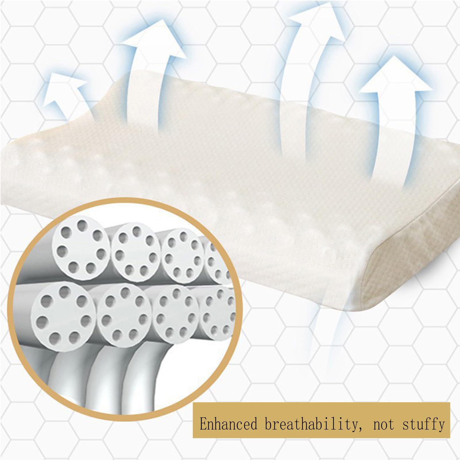 Cuscino medio in schiuma di lattice morbido per dormire, cuscino da letto per chi dorme sulla schiena, sul fianco e sullo stomaco, con fodera in cotone rimovibile