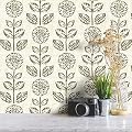 Wudnaye Floral Peel and Stick Wallpaper Vintage Tulip Floral Wallpaper 17.7in×118.1in Flower Farmhouse Contact Paper Peel and Stick Neutral Self Adhesive Removable Vinyl Wall Paper for Kitchen Bedroom