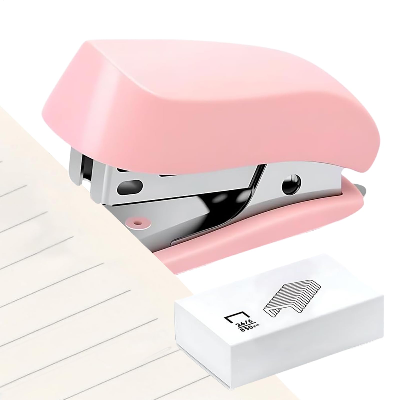 Small Stapler | Built-in Staple Remover Office Stapler,Teacher Supplies Booklet Paper Binding Tool for Studio Office Desktop Outdoor Home School Travel