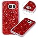 Produktbild kompatibel mit Galaxy S8 Plus Hülle,Luxus Glänzend Glitzer Bling Stern Muster TPU Handyhülle Bumper Case Silikon Schutzhülle Handy Tasche Rückseite Hülle Etui für Galaxy S8 Plus,Rot