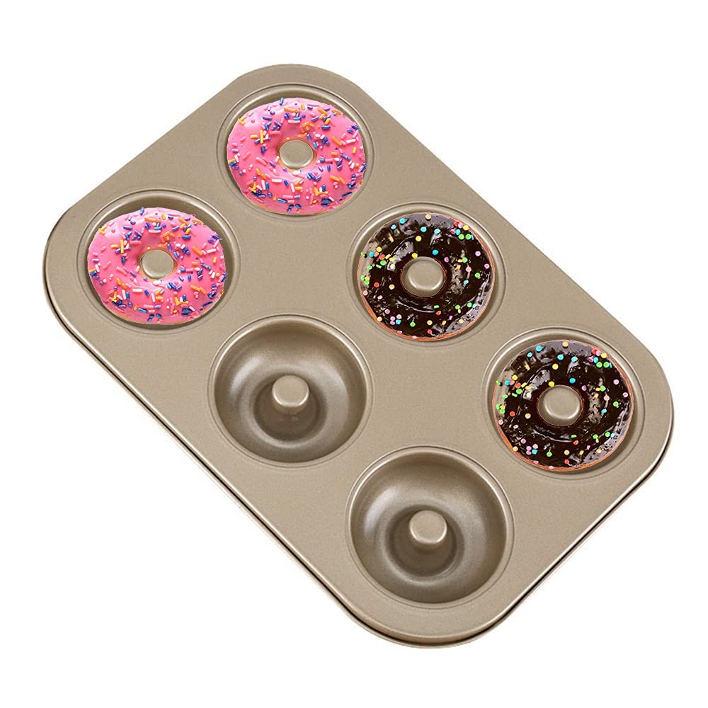 Donut-Form mit 6 Mulden, antihaftbeschichtet, Karbonstahl, Muffinform, Cupcake-Form für Donut-Muffins