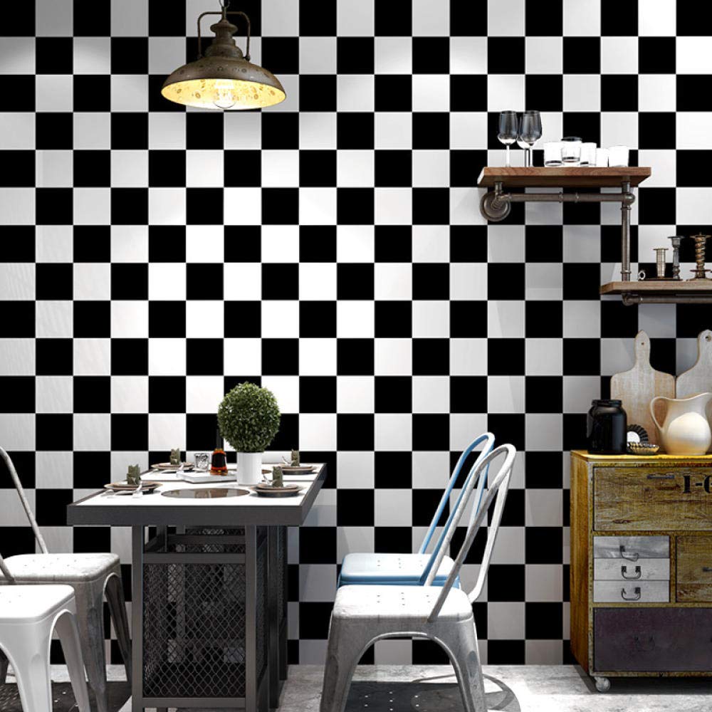 Barber Shop Wallpaper Stylish Modern high-end Nordic Style Hair Salon Hair  Salon Dedicated Black White Lattice Geometric Wallpaper - - Amazon.com