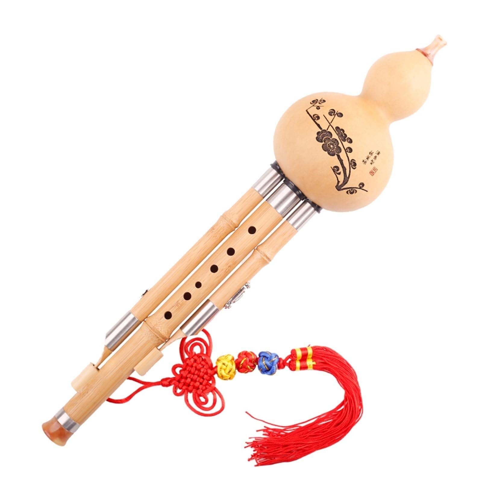 Flauta Hulusi de bambú, llave F, llave G, Hulusi, instrumento de viento tradicional chino, entrada for estudiantes principiantes con estuche profesional