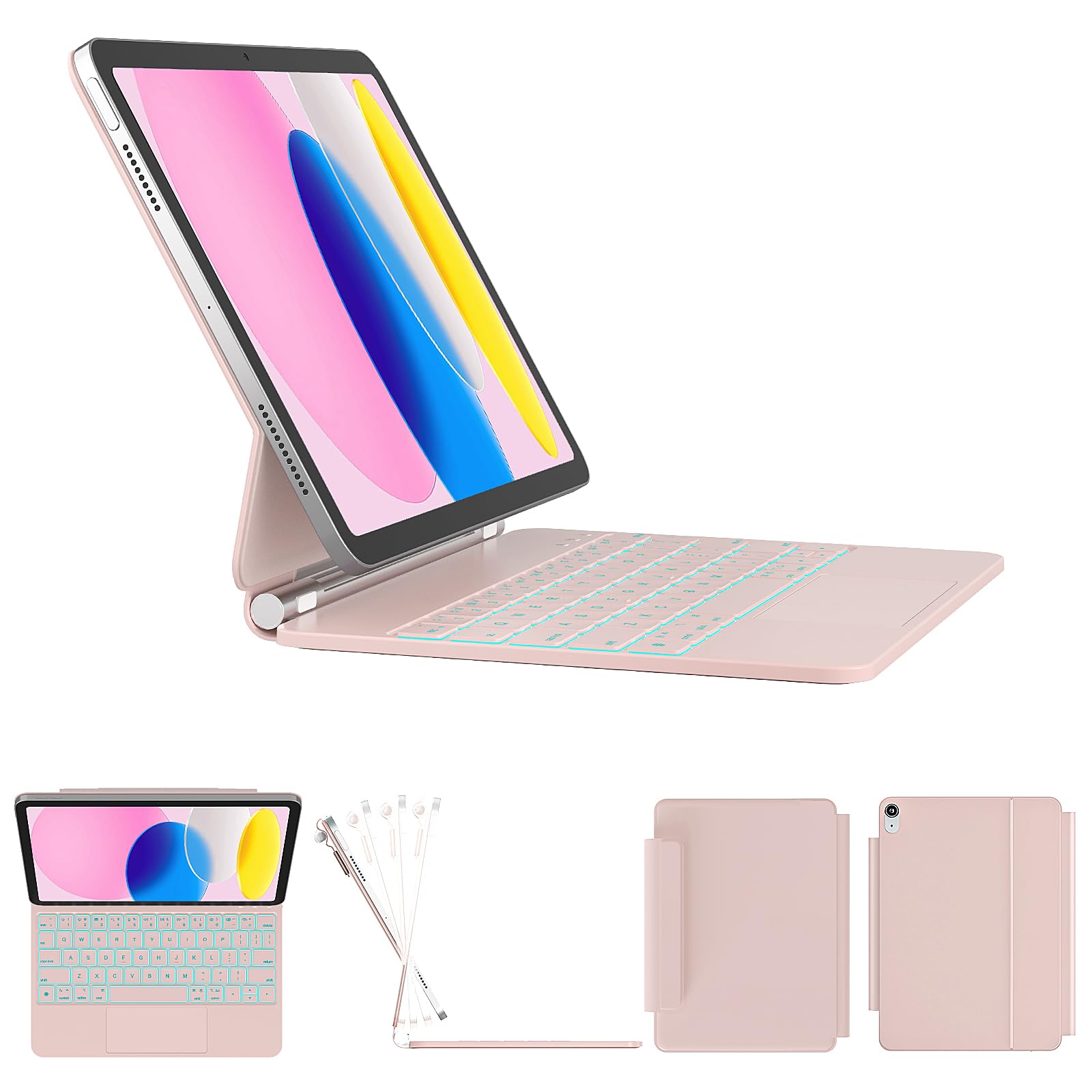 Photo 1 of RAYMCRAFT for iPad A16 11th/10th Gen Case Keyboard, Magnetic Floating Stand