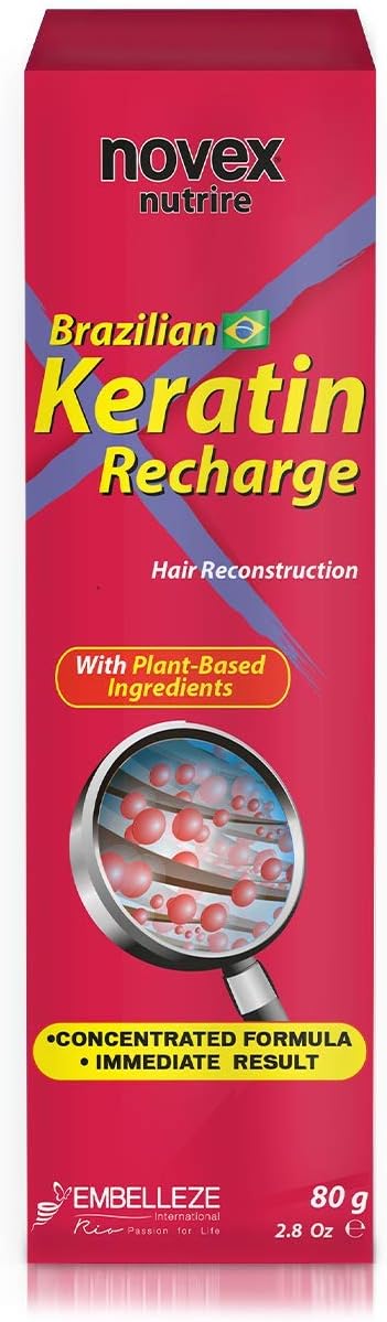 Novex Keratin Recharge Leave in Conditioner - Reconstructive Keratin, Frizz control & Damage Repair