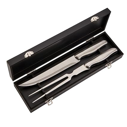 Stainless Steel 2 Pc Carving Set In Black Box 12.25 Inches Long