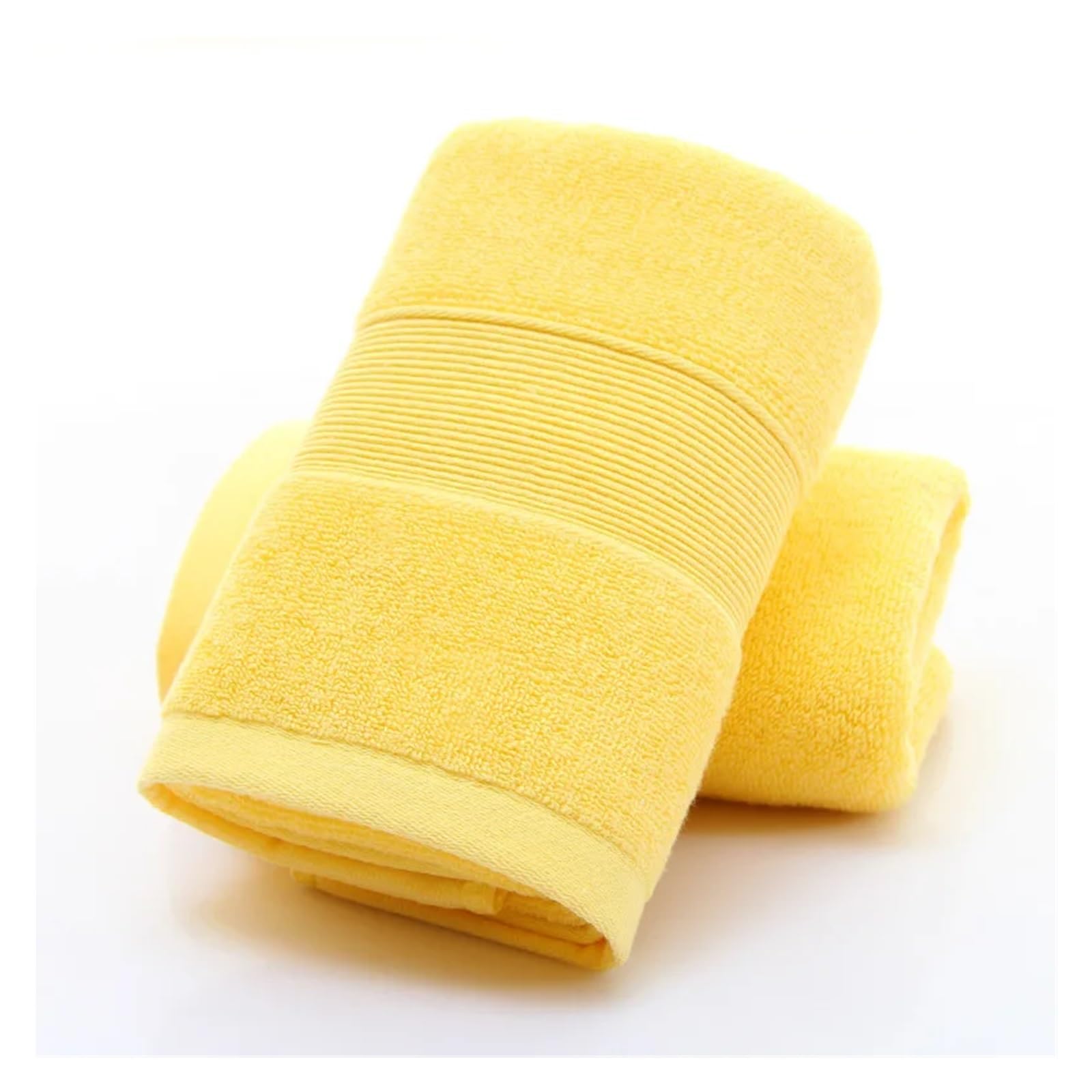 FGUJSUR Bath Towel 2pcs Cotton Towels Set Thickened & Soft Hotel Bathroom Super Absorbent Face Hand Bath Daily Use(Yellow,35x75cm 2pcs)