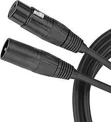 Cabo Microfone XLR Balanceado 1,5m Grasep D-MK01 - Macho/Fêmea, Blindado, Cobre Multi-fio, Para Áudio e DMX, Home Studio, Podcasts