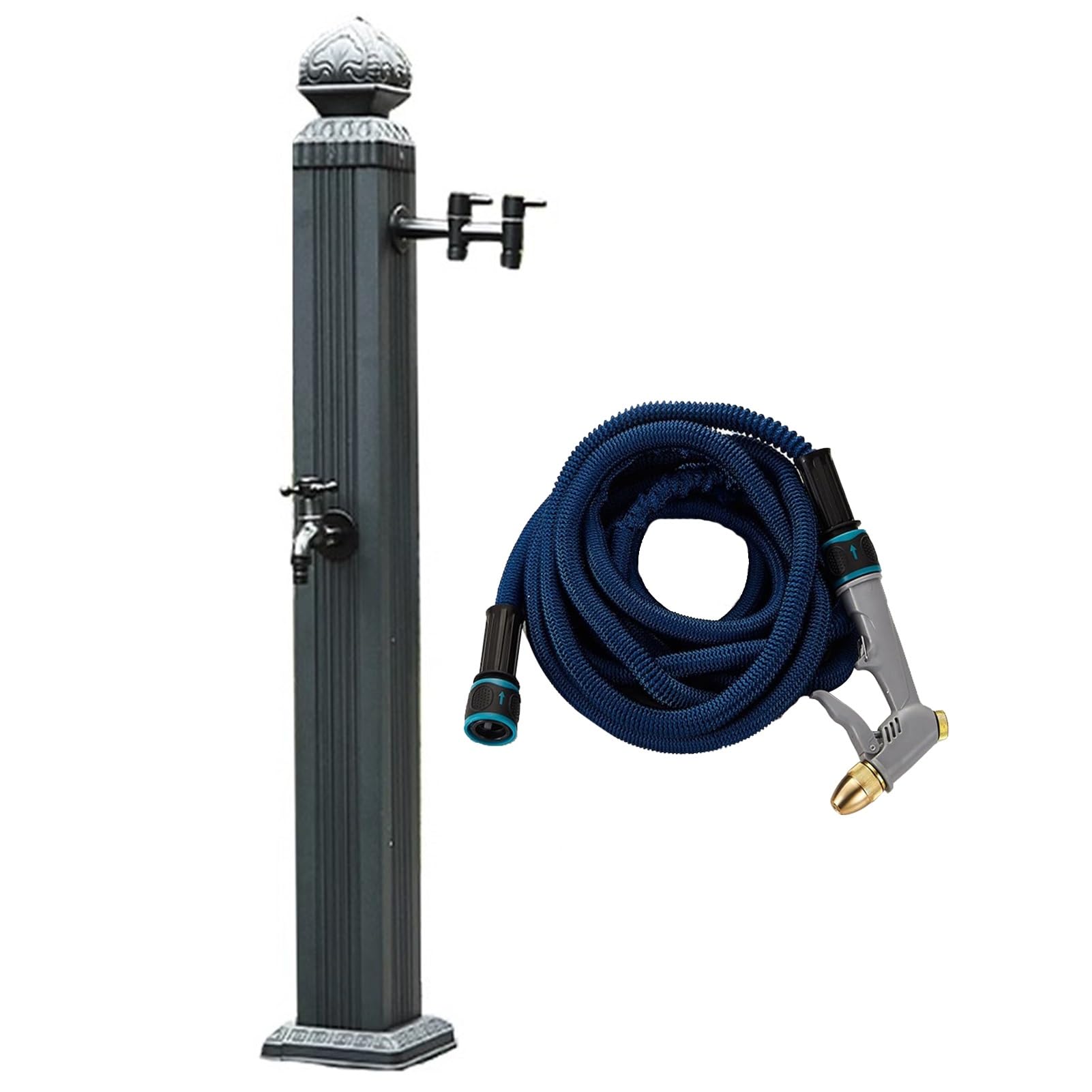 BHGFYXBS Freestanding Garden Water Column With 3 Faucets, Courtyard Freeze Proof Outdoor Faucet Hose Bib Hydrant For Irrigation And Watering