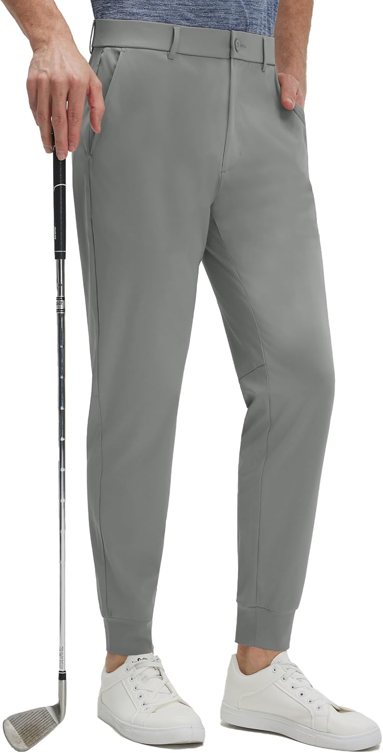 M MAELREG Men's Golf Joggers Pants with 5 Pockets Slim Fit Stretch Sweatpants with Belt Loops Travel Casual Pants for Men