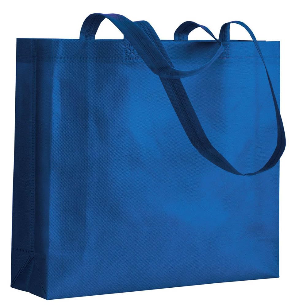 Generico 50 (cinquanta) pezzi Shopper con soffietto 38 x 34 x 10 cm (manici 3 x 58 cm)- 9 LT in TNT 80 g/m2 termosaldato, manici lunghi
