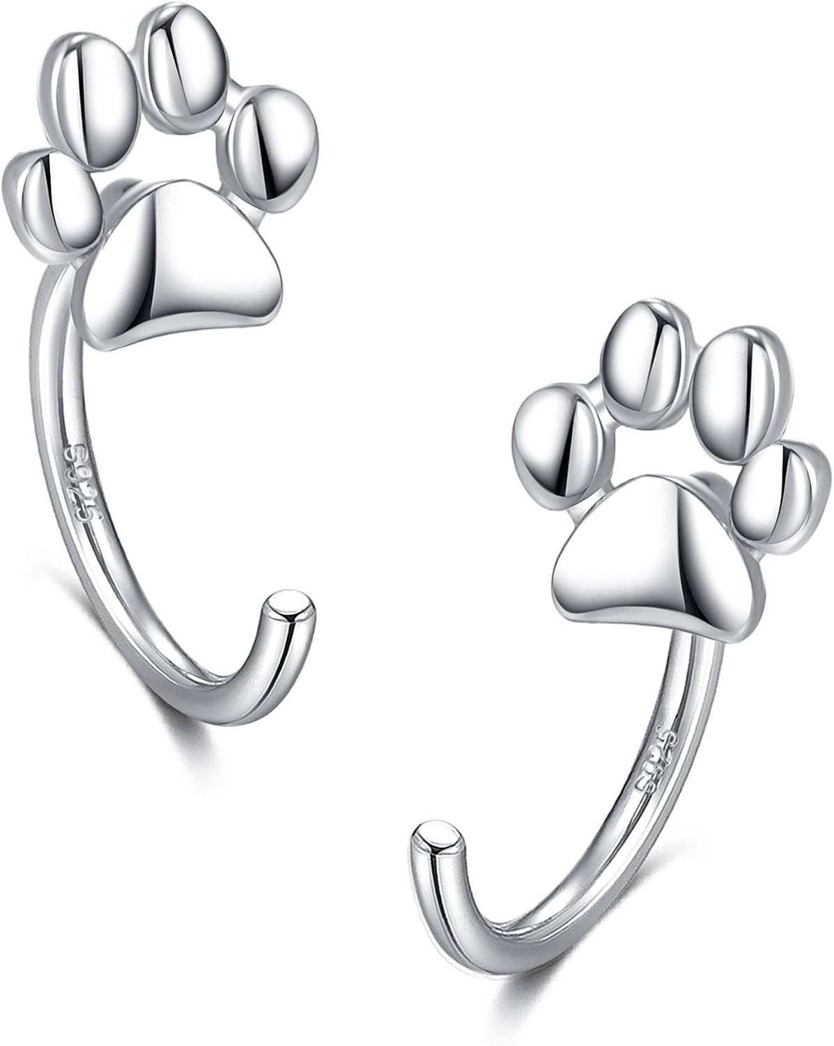 CHIC & ARTSY 925 Sterling Silver Half Hoop Earrings for Women, Adjustable Huggie & Threader Hoop Earrings Collection, Hypoallergenic Lightweight Sleep & Everyday Earrings with Symbolic Designs