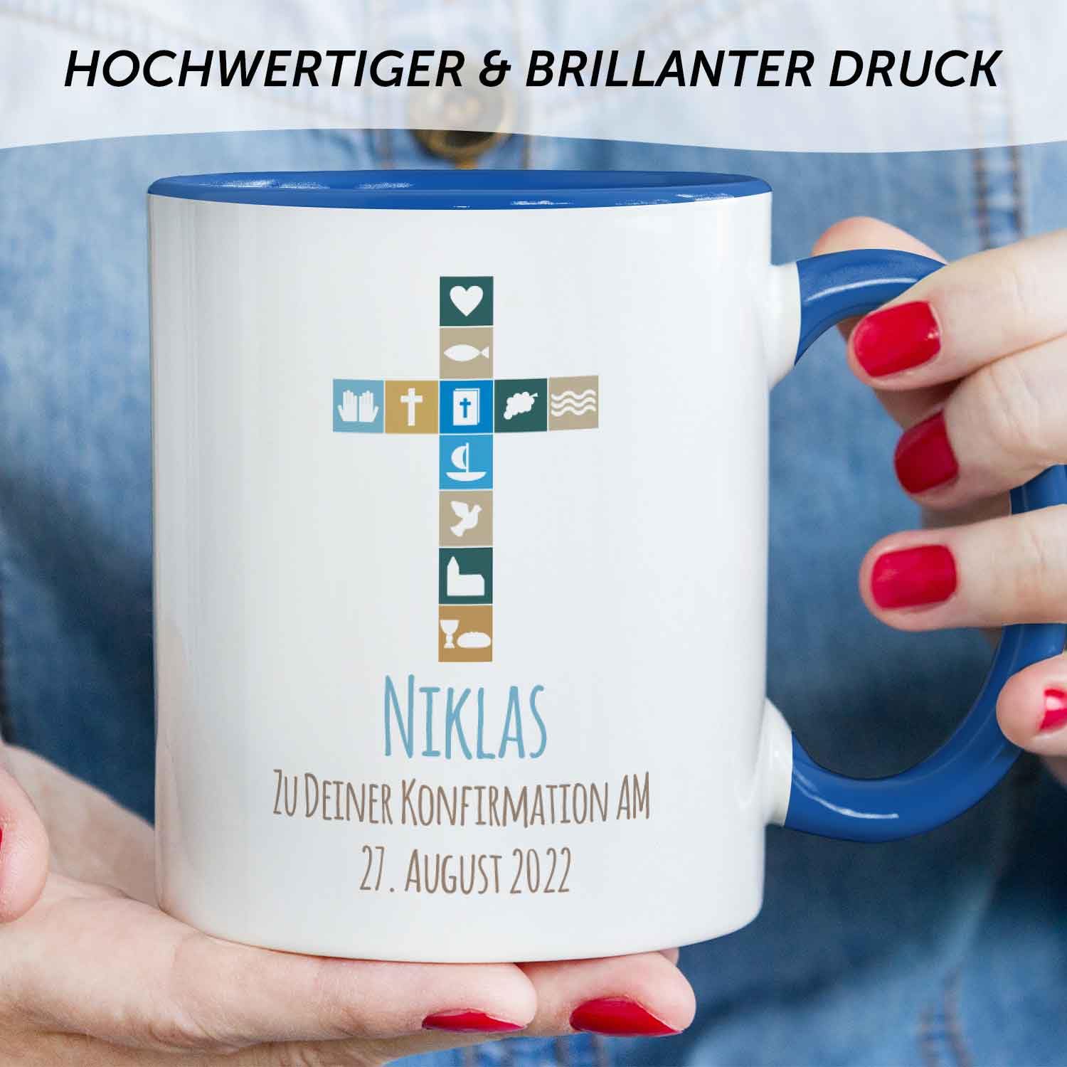 GRAVURZEILE Tazza Personalizzata Per Cresima: Un Regalo Unico Con Nome E Data - 3