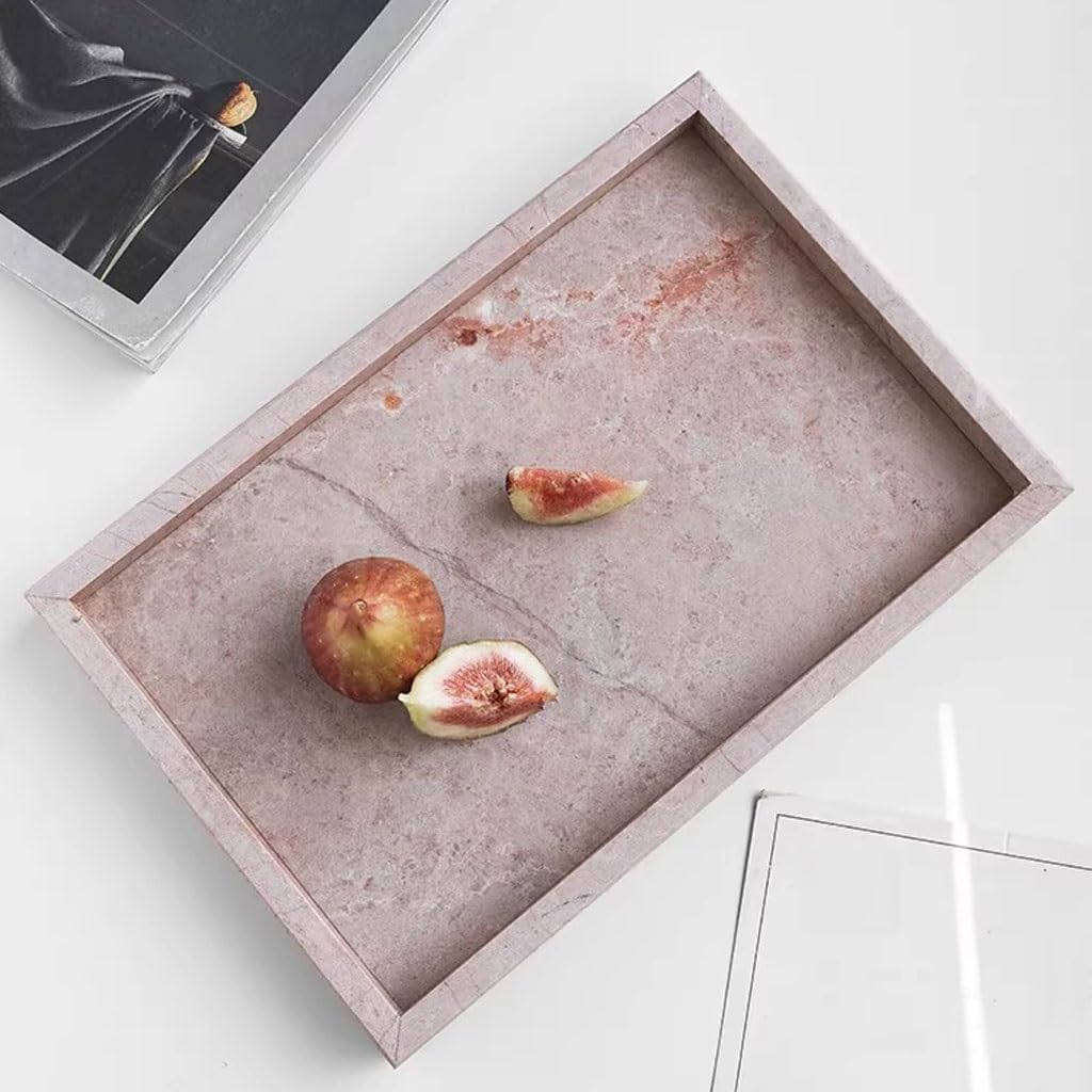 Bandejas Servir Comida Bandeja De Mármol Simple Nórdica, Joyería Almacenamiento Rosa Rectangular For El Hogar Mesa Cama
