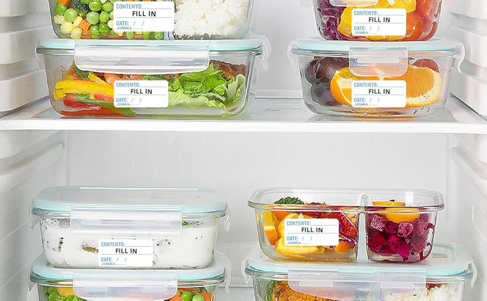 Miniatura 2 de Etiquetas de alimentos disolubles se pueden mover etiquetas congeladas cocina 1 x 2 en 500 unids envase de alimentos botella frascos etiqueta