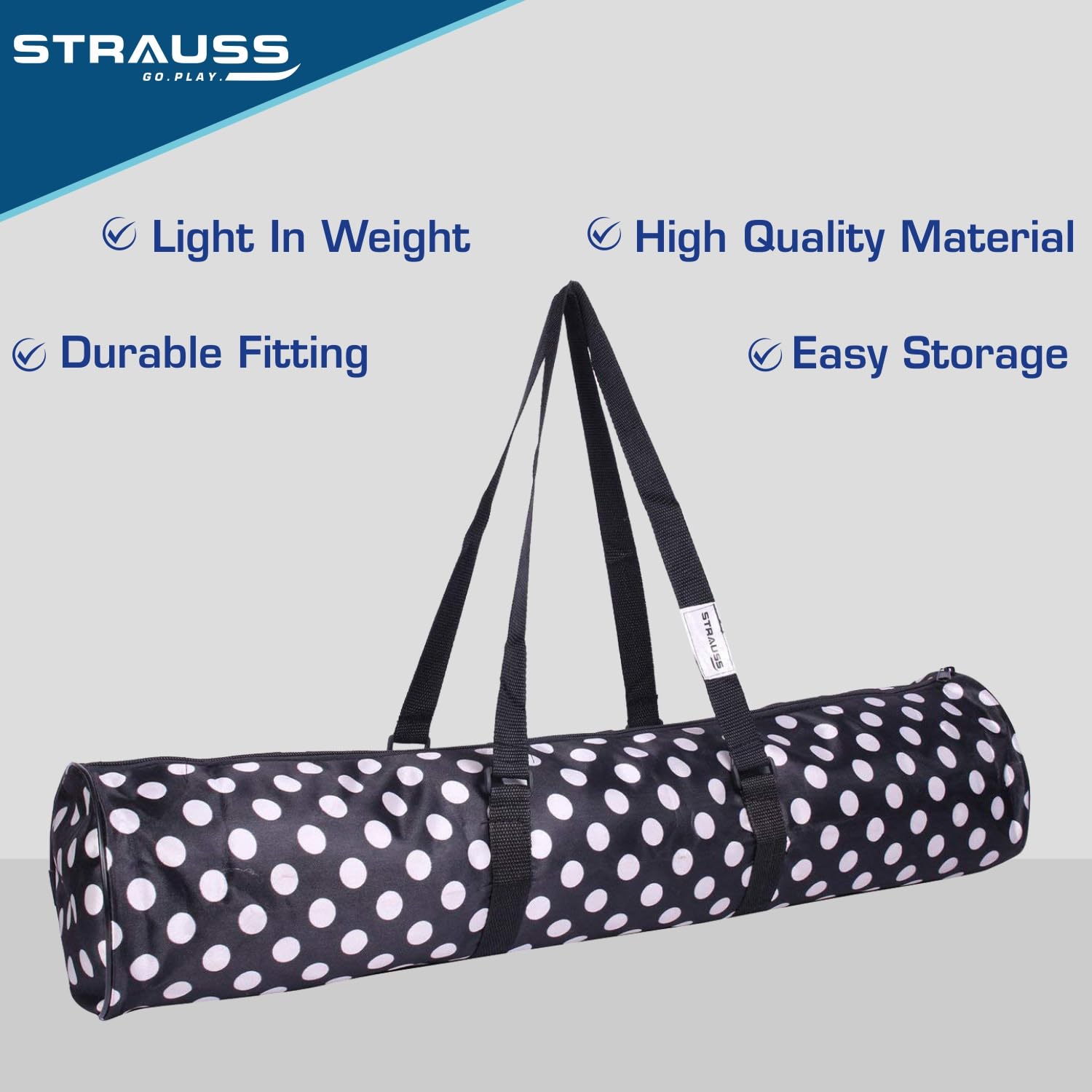 STRAUSS Yoga Mat Bag with Shoulder Strap | Washable & Durable Yoga Mat Cover Bag | Travel, Yoga & Gym Shoulder Bag | Along with Side Pocket | Ideal for Men & Women, (Black) 3