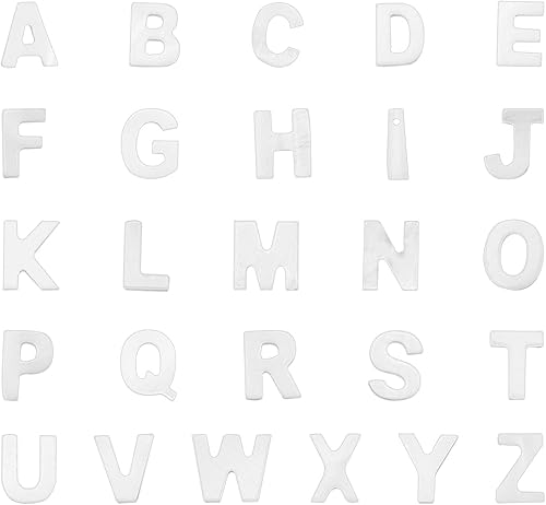 PH PandaHall 26 dijes del alfabeto de la A a la Z, cuentas de conchas naturales de agua dulce, dije de concha de mar para taza de San Valentín,