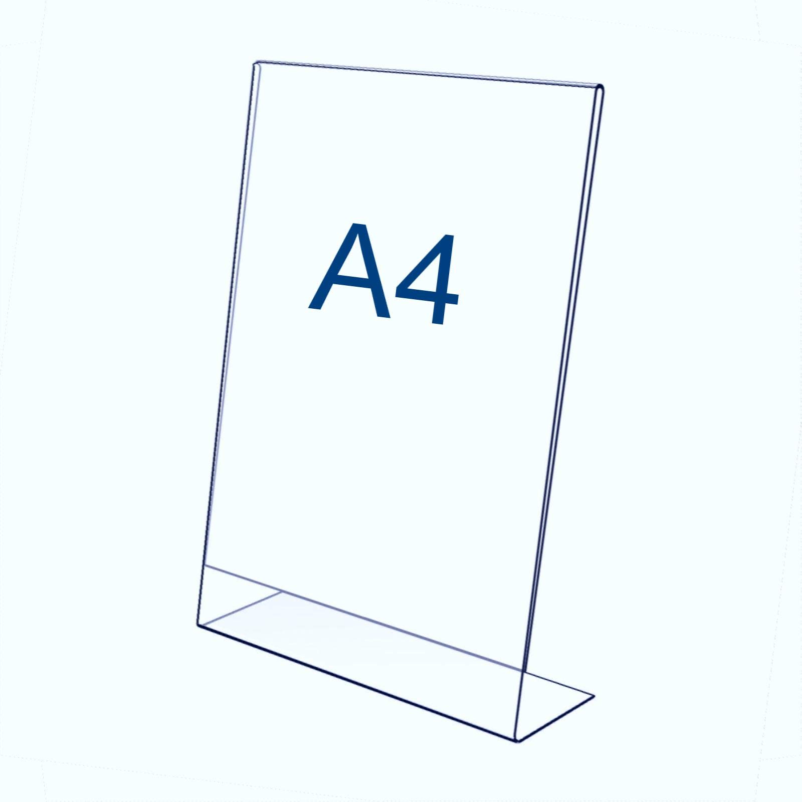 10 x A4 Menu Holders Portrait Leaflet Perspex Acrylic Table Top Poster