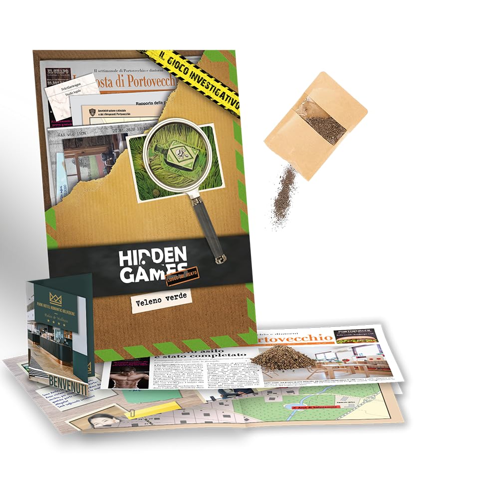 Hidden Games Luogo del Reato - Il 3 caso - Veleno Verde - Italiana - Gioco realistico Della Scena del crimine, gioco emozionante del Detective, gioco Della Stanza di fuga