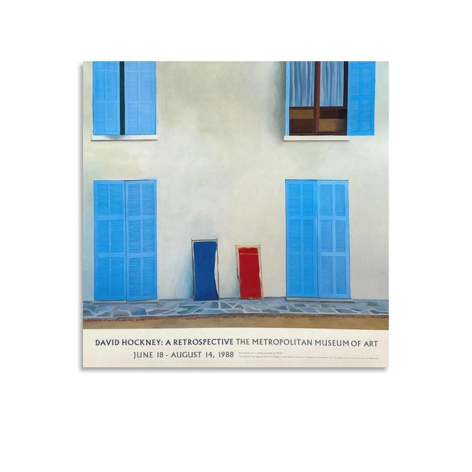 David Hockney Arrival of Spring Waterproof Fabric Poster (64) Painting On Canvas Wall Art Poster Scroll Picture Print Walls Decor Home Posters 12x12inch(30x30cm)