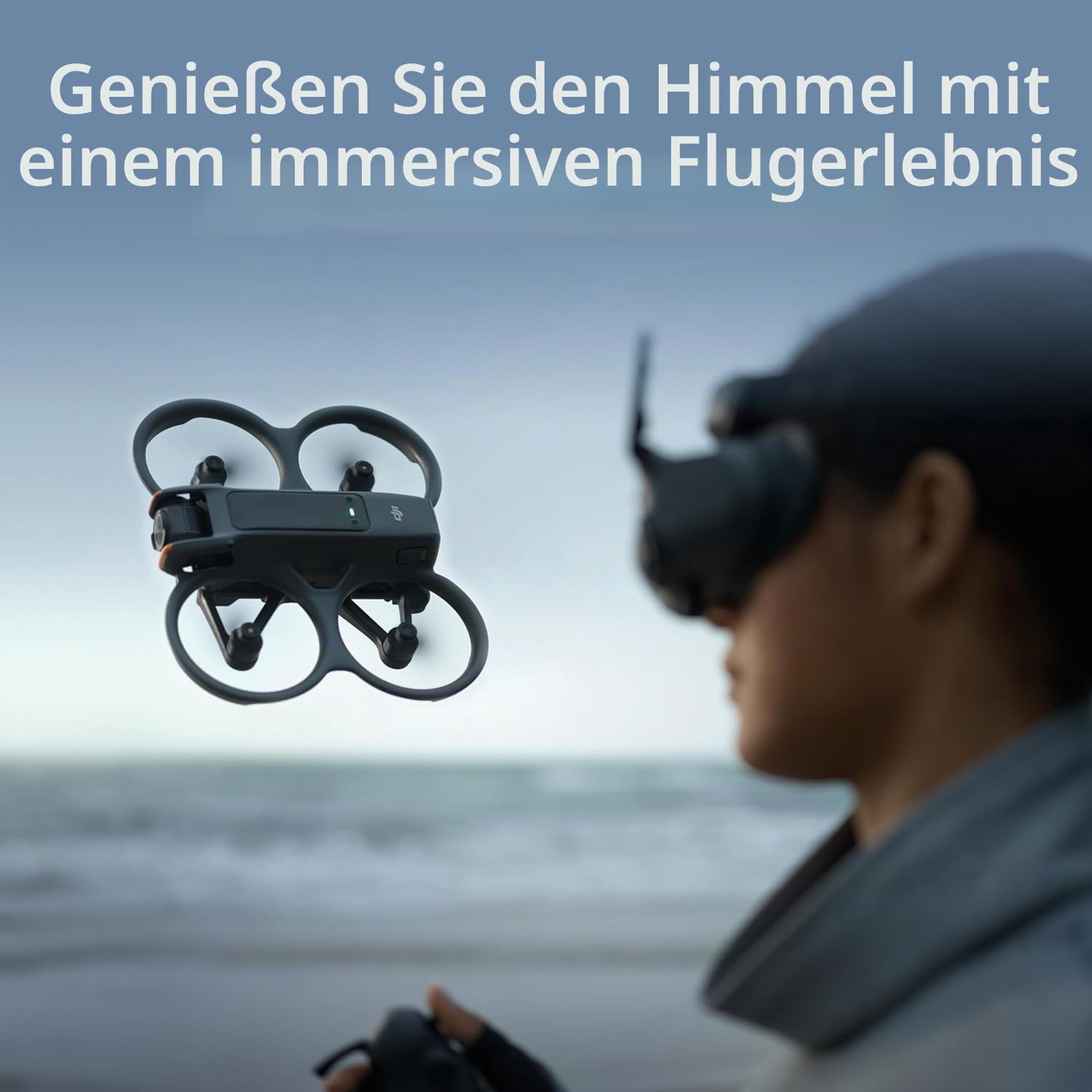 DJI Avata 2 Fly More Combo (3 Batterien), FPV-Drohne mit 4K-Kamera, immersives Erlebnis, Ein-Klick-Akrobatiken, integrierter Propellerschutz, 155° Bildwinkel, Kamera-Drohne konform mit FAA Remote ID