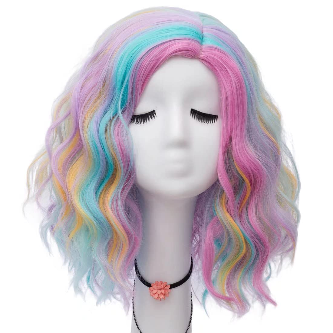 LEFINISShort Colorful Synthetic Heat Resistant Women Fashion Hairstyles Halloween Costume Cosplay Party Wigs