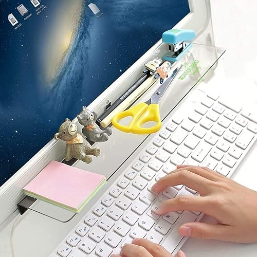 Home-organizer Tech Soporte de notas y tablero de notas para monitores de computadora, tablones de mensajes acrílicos, blocs de notas con dos cajas