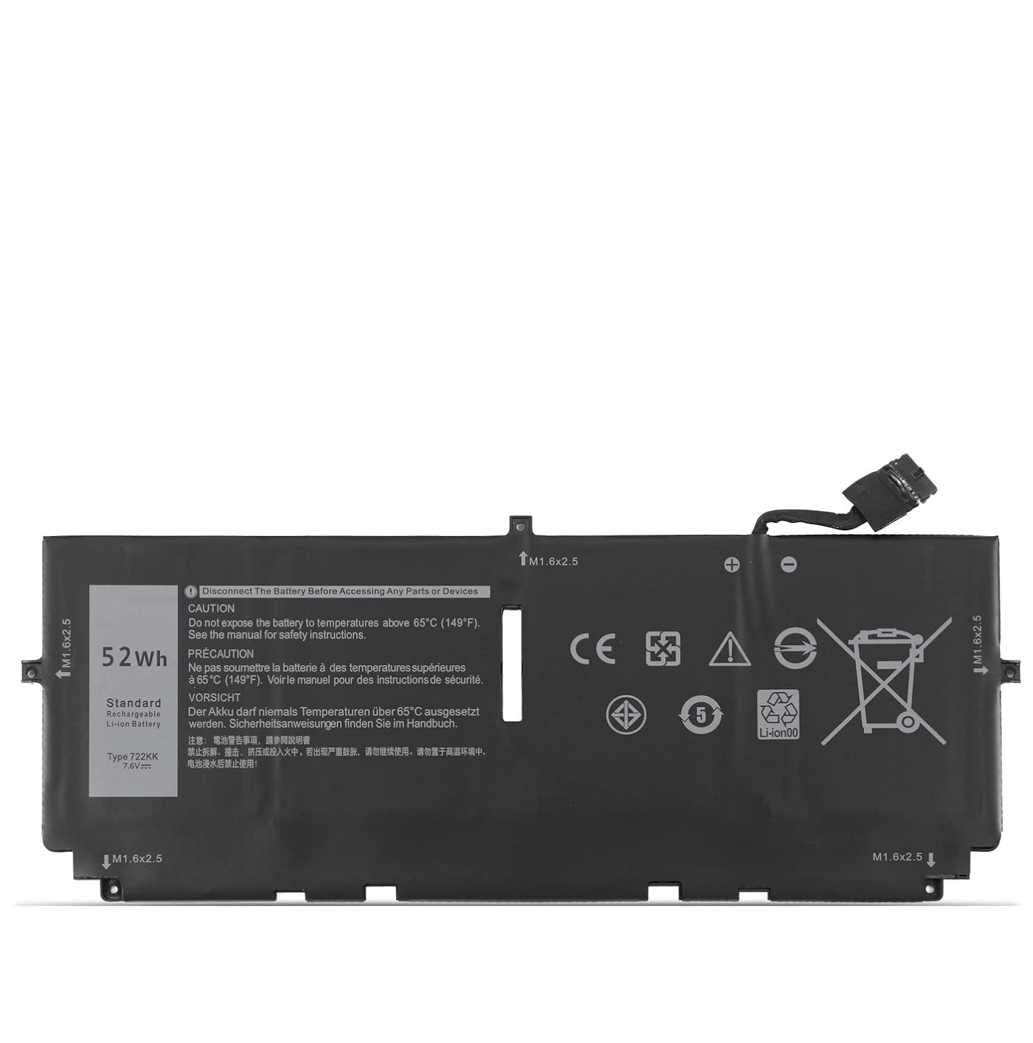 passend für Laptop Dell XPS 13 9300 2020, XPS 13 9310, XPS 13 9380, Typ 722KK