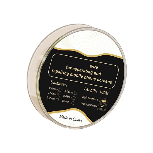 Juego de alambre de acero de alta dureza para eliminación de pantallas curvas, diámetros de 0,03 mm a 0,08 mm, accesorios para separación de pantallas LCD de smartphones miniatura 7