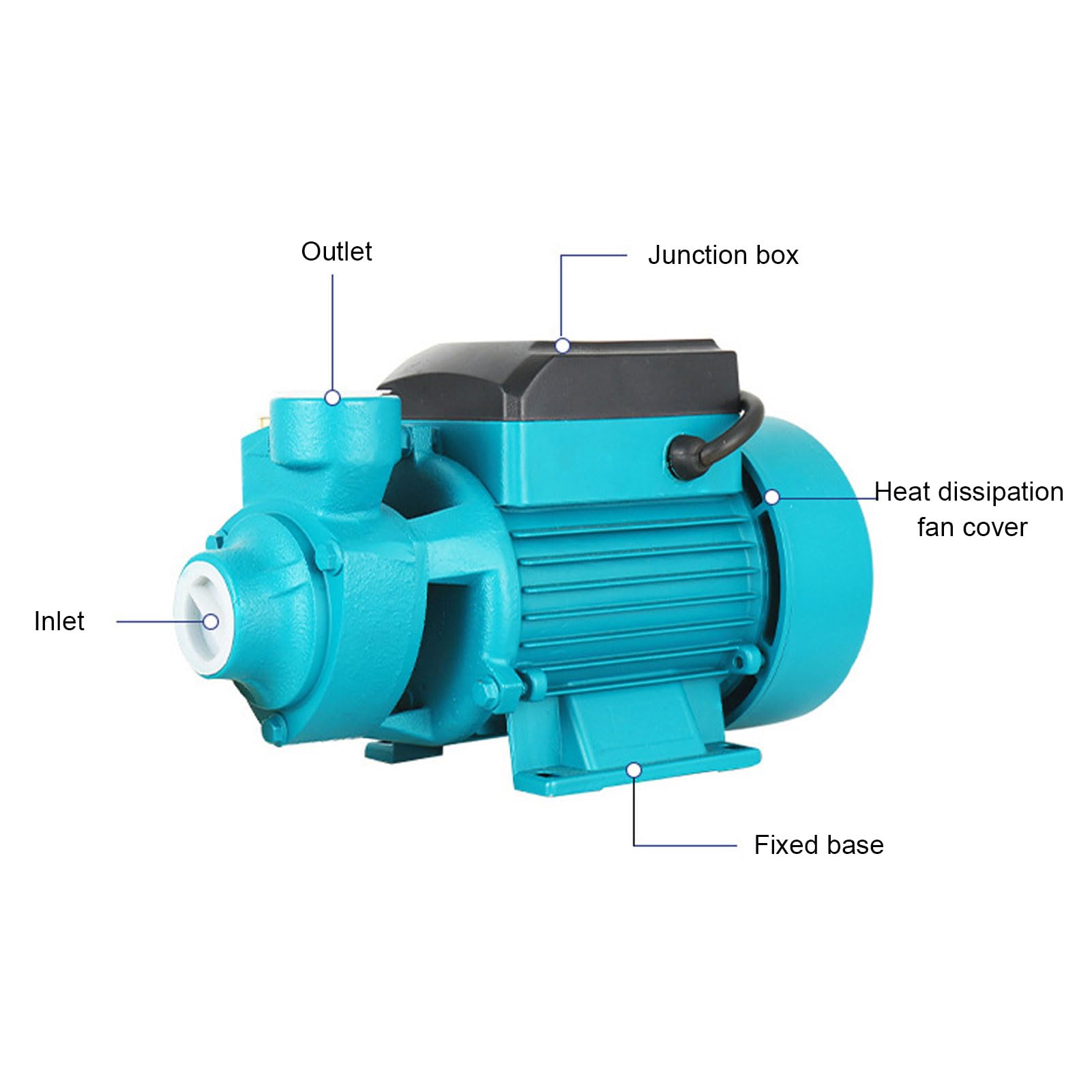 Ausla Bomba de Transferencia de Agua, Cuerpo Compacto de Aluminio, 0,75, Elevación de 50 M, 50 L/min para Riego de Jardines y Cuidado del Césped