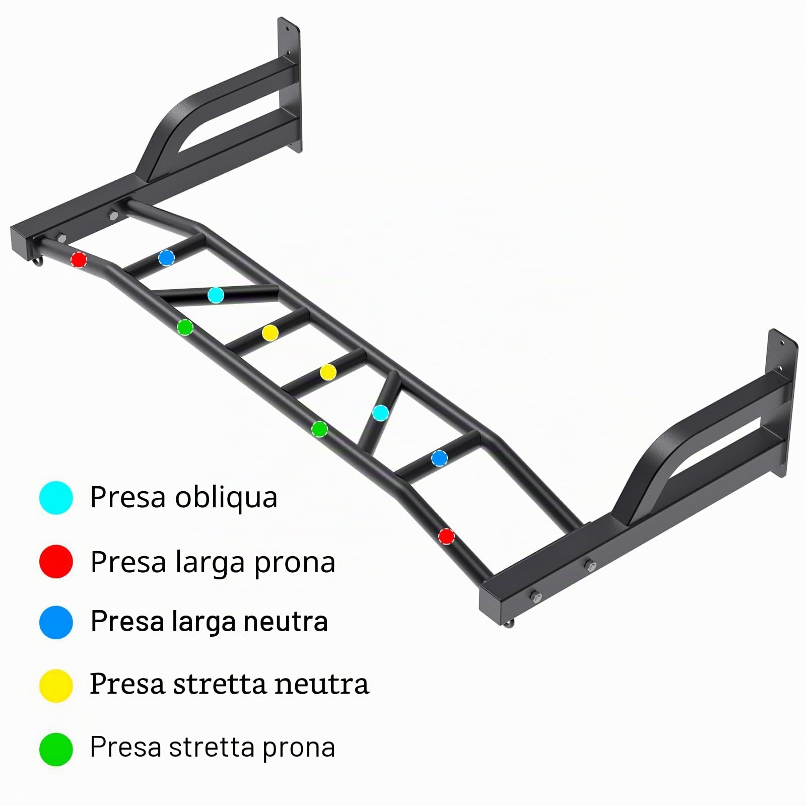 SELEWARE Heavy Duty Pull Up Bar a Parete Multi-Funzione Chin up Bar con Sistema di Carrucole a Cavo Home Gym LAT Pulldown Workout Attachments Heavy Bag Hanger