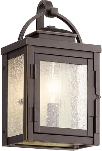 Miniatura 6 de Kichler Carlson - Lámpara de pared para exteriores de 14.75 pulgadas, 2 luces, con cristal transparente sembrado en bronce frotado
