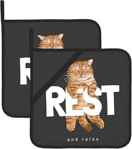 Juego de 2 agarraderas para gatos durmientes, juego de agarraderas negras resistentes al calor, acolchadas, grandes, almohadillas calientes para