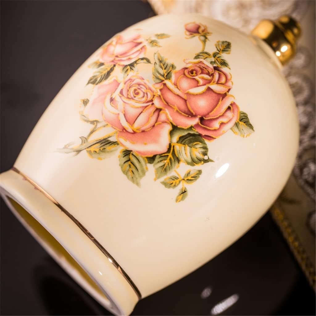 Vintage Gold Rose Ceramic Toothpick Holder Living Room Dining Table Decoration Box