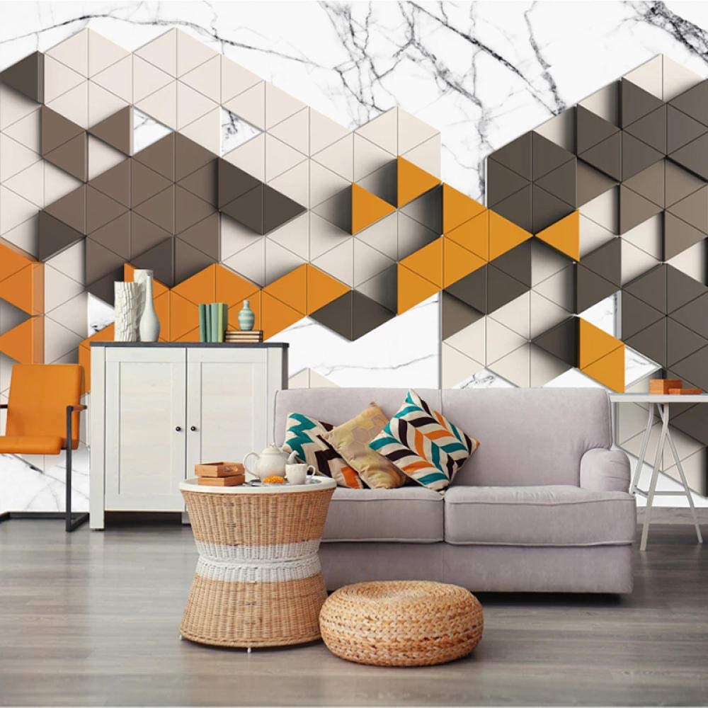 Carta da parati 3D Modern Interior Design 3D Murale Triangolo Geometrico Marmo Creativo Soggiorno TV Sfondo Wall Art