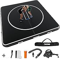 FINCOME Inflatable Wrestling Mat 16ft/13ft/10ft - 4" Thick Foldable Jiu Jitsu Mat for BJJ MMA Gymnastics - Portable Waterproof PVC