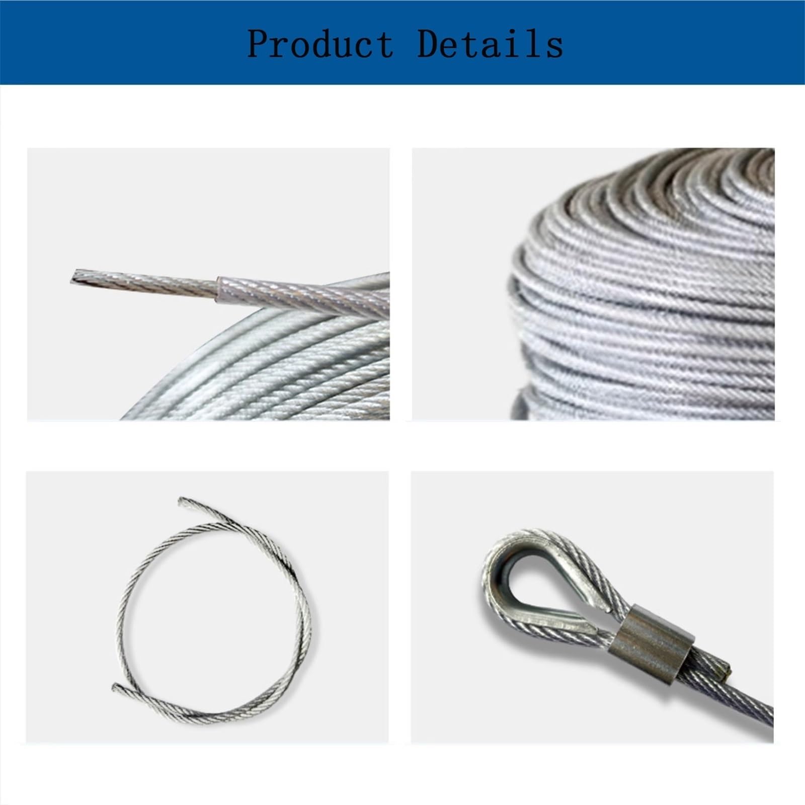 Funi metalliche Cavo metallico rivestito in PVC multiuso con fermo for tiranti for serre, tralicci da giardino, 4 mm Cantiere(XL)