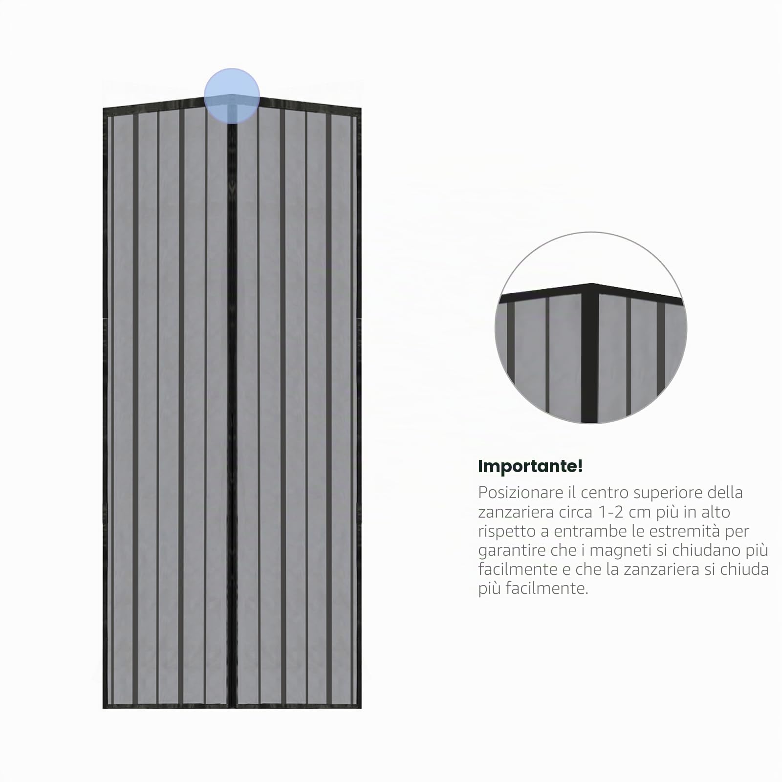 Sekey 130x230 cm Zanzariera Magnetica per Porta, anti Insetti, per Legno, Ferro, Porte in Alluminio, Facile da Installare, Non è Necessario Praticare Fori, Apertura e Chiusura Silenziosa, Nero