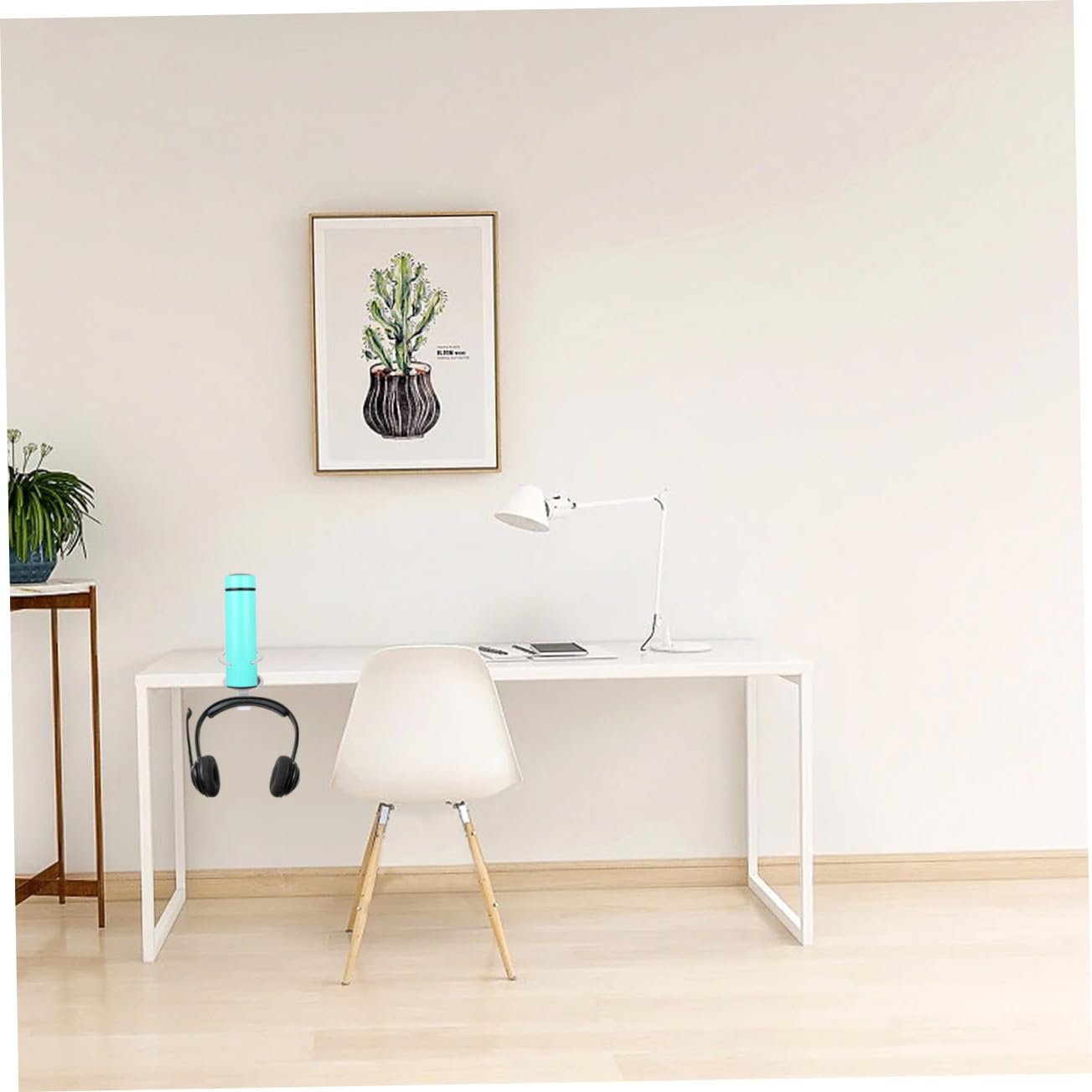BESTonZON Ganchos para Auriculares y Soporte De Taza Bajo Escritorio Soporte Ajustable para Auriculares De Pc Organizador Multifuncional para Hogar y Oficina