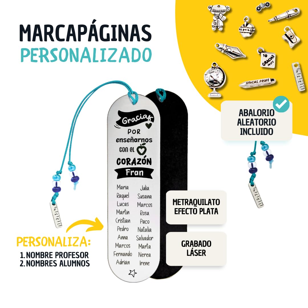 Marcapáginas Metacrilato Efecto Plata Regalo Original Punto de Libro Personalizado