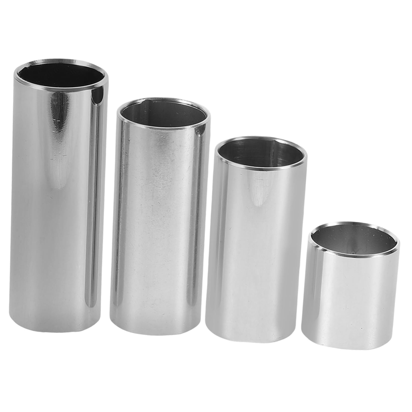 HEMOTON 4pcs Stainless Steel Guitar Slides for Acoustic Electric Guitars Different Lengths