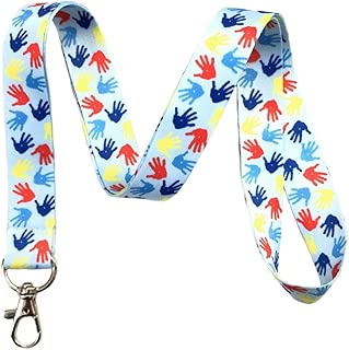 Autism Awareness Handpainting Lanyard Key Chain Id Badge Holder - coolthings.us