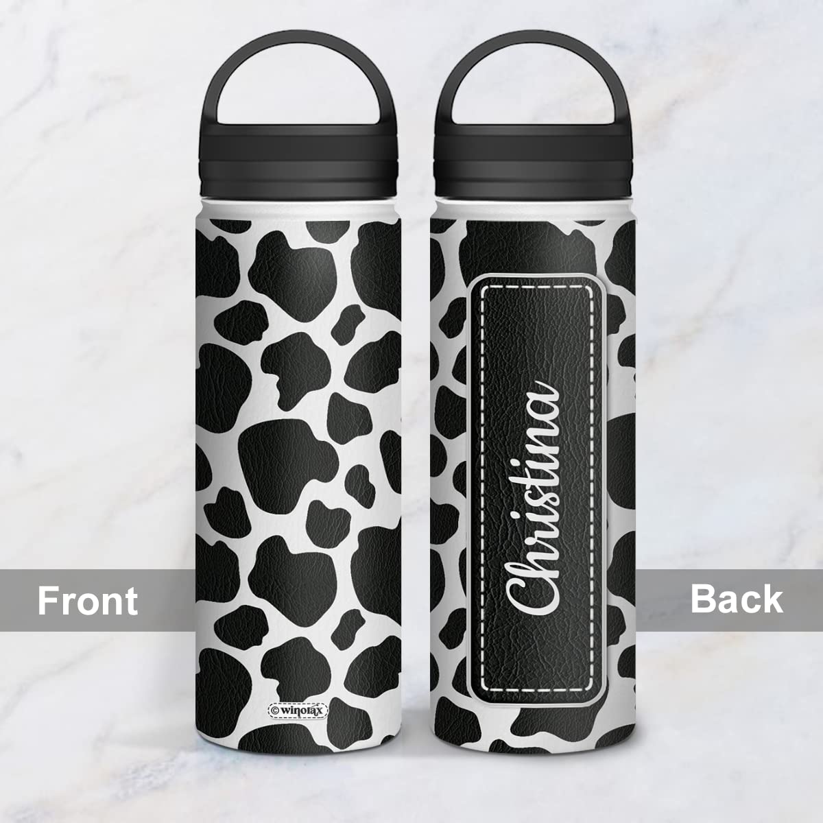 Amazon.com: winorax Personalized Cow Water Bottle Cows Print