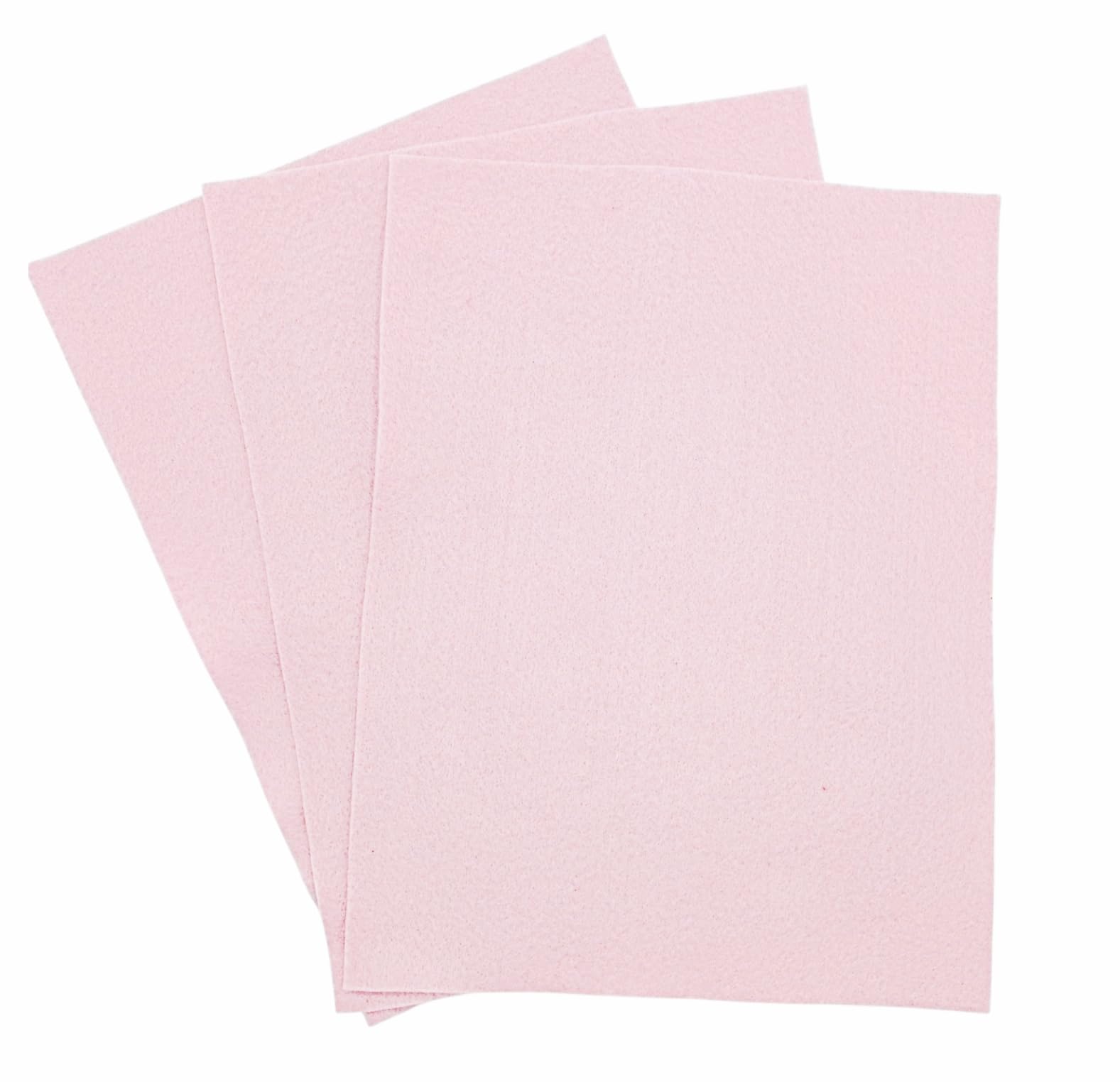 Felt Fabric Plain Colour Polyester 3 Different Sizes: A4 Sheets/Half metre/Metre 90cm Wide (Pale Pink, 6 x A4 Sheets) โ image 1