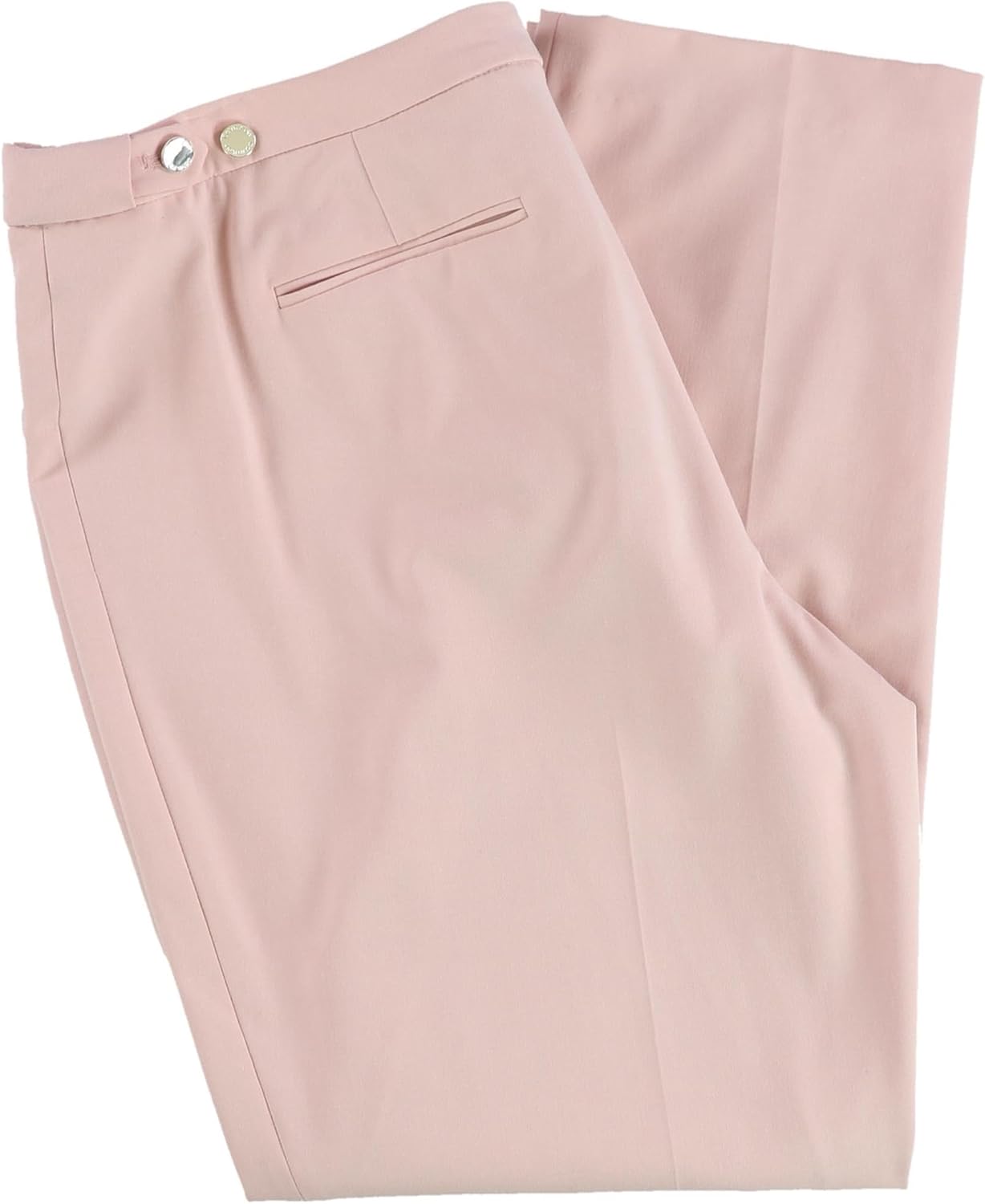 Calvin Klein Womens Mid Rise Tapered Leg Straight Leg Pants Pink 10 - Image 4