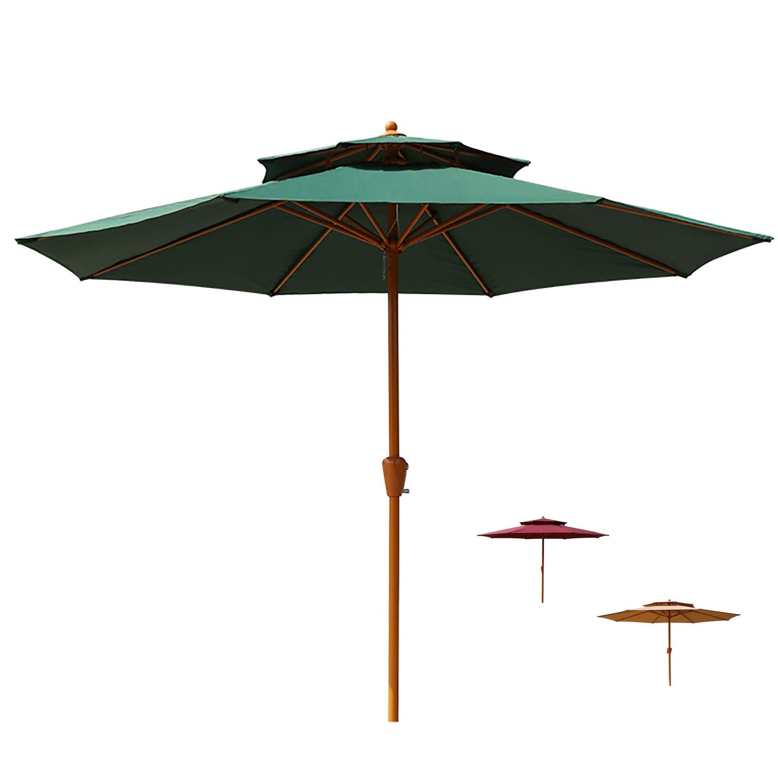 Gran parasol CLSDRZC con doble top y estructura de hierro de 2,7m 8