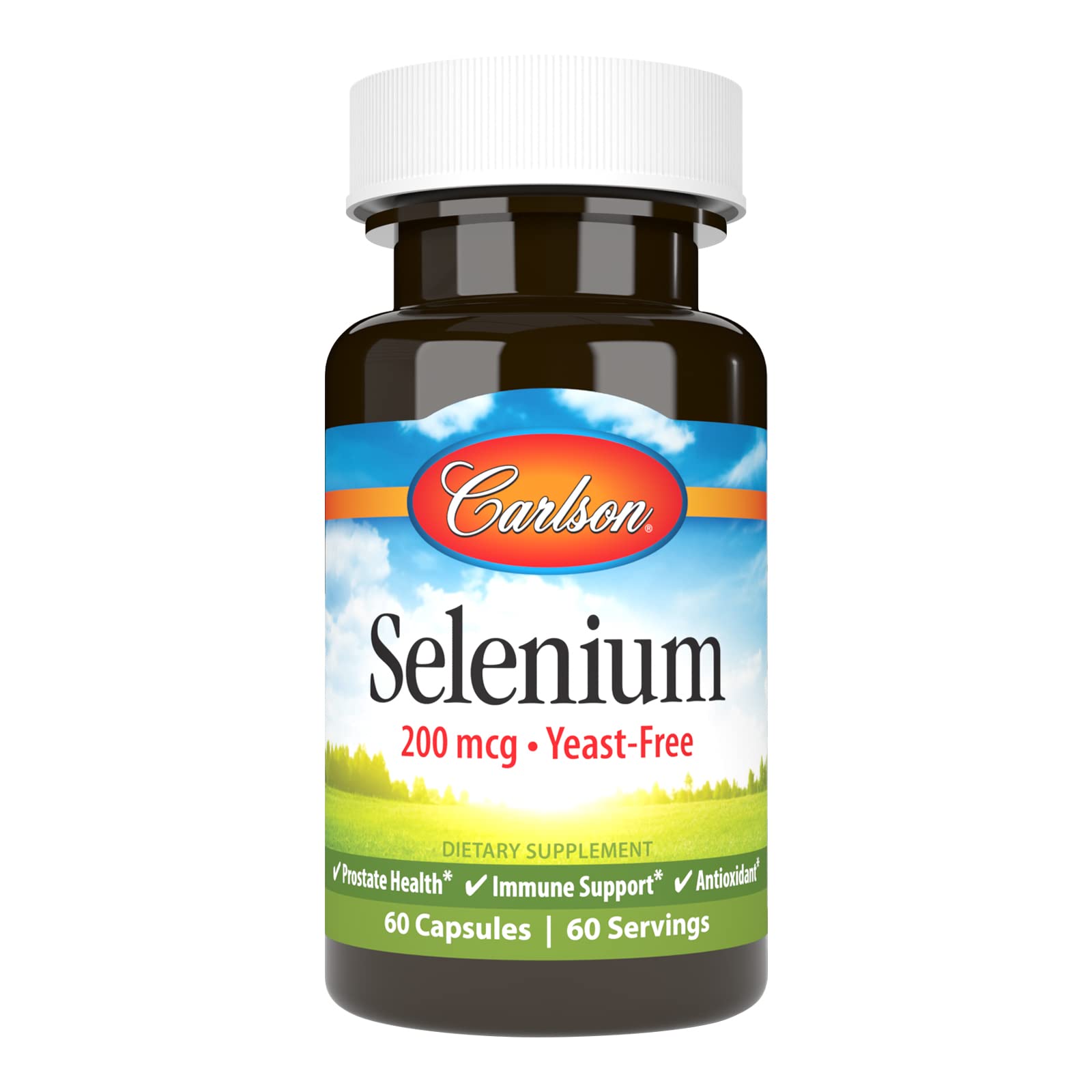 Carlson Selenium, 200 mcg, Yeast-Free, Prostate Health, 60 Capsules